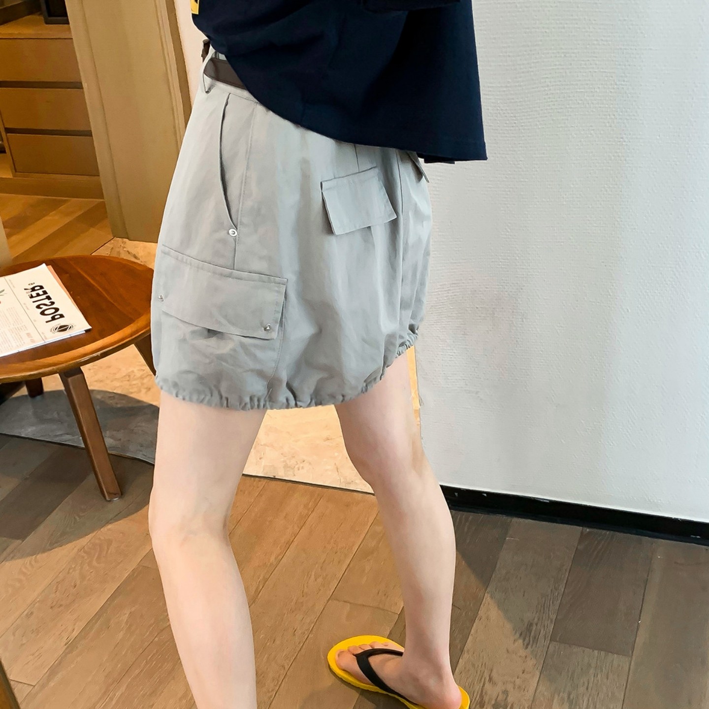 休闲口袋工装半身裙女大码胖mm2026夏季新款高腰显瘦A字花苞短裙,淘宝优惠券,粉丝福利购,淘宝优惠卷