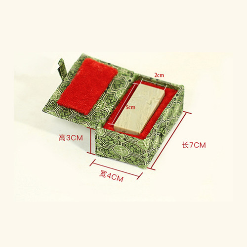绿布内红单章锦盒印石盒子玉石印章盒书画篆刻包装定制订做大号-图1