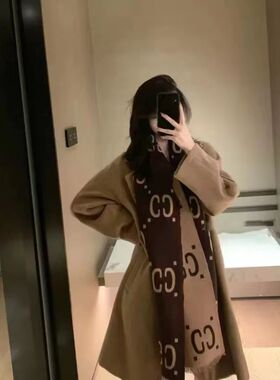 冬季经典双G字母女羊绒围巾