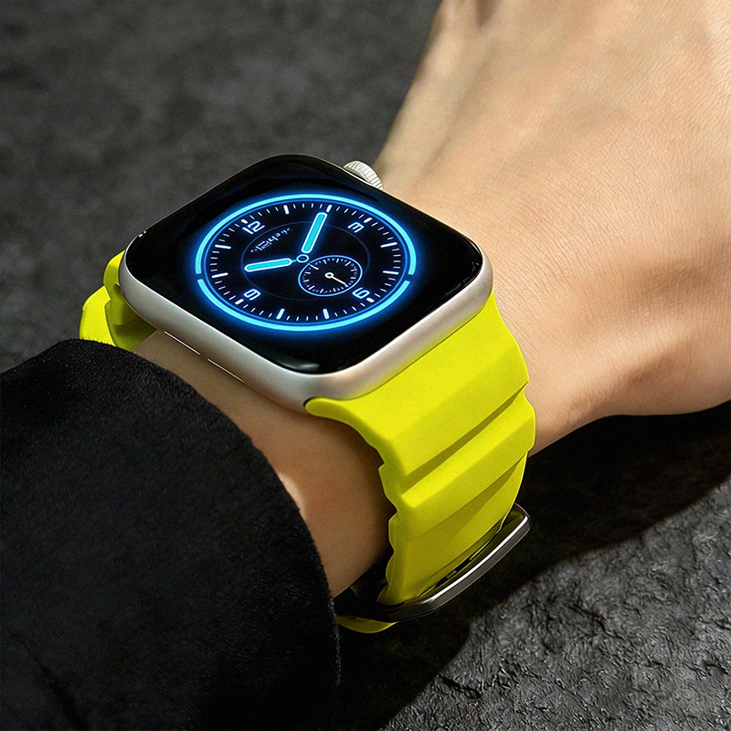 运动S11硅胶Ultra3金属表带适用iWatch苹果手表se不锈钢扣46/49mm - 图2