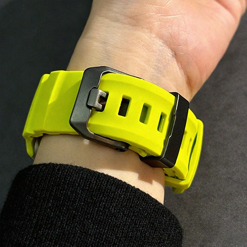 运动S11硅胶Ultra3金属表带适用iWatch苹果手表se不锈钢扣46/49mm - 图1