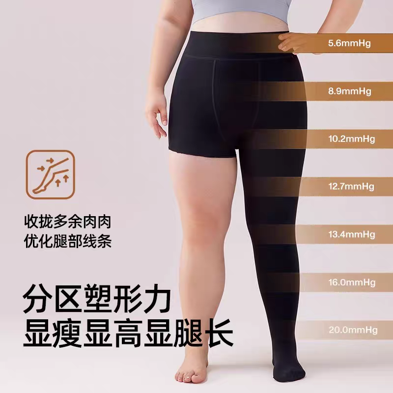 黑色加绒打底裤女秋冬特厚东北保暖棉裤踩脚胖mm大码光腿神器一体 - 图1