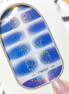 烫金立体金聪渐变套色指甲贴