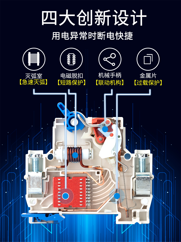 正泰昆仑NXB-63 1P2P3P4P C型家用小型断路器DZ47空气开关32A 40A-图1