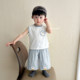 ສະບັບພາສາເກົາຫຼີຂອງ vest sleeveless ເດັກນ້ອຍບາງ, ກາງເກງຕ້ານກັນຍຸງ, ເຄື່ອງນຸ່ງຫົ່ມ summer, ຊຸດເດັກນ້ອຍ stylish, ເຄື່ອງນຸ່ງຫົ່ມເດັກນ້ອຍ summer