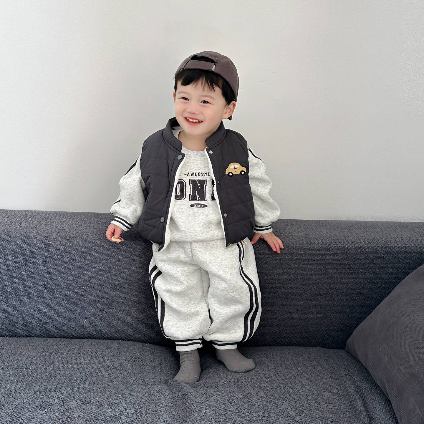 韩版男宝宝秋冬装小童马甲卫衣套装洋气运动婴儿衣服分体外出冬季,淘宝优惠券,粉丝福利购,淘宝优惠卷