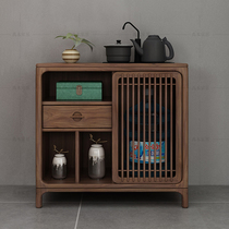 New Chinese Black Walnut Wood Tea Water Cabinet Tea Edge A Few Lower Disposal Bucket Lockers Solid Wood Small Tea Water Table Dining Side Cabinet
