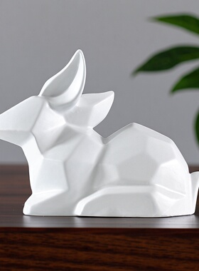 抽象动物兔子雕塑样板间几何折纸
