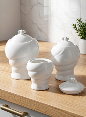 简约现代白色陶瓷茶具餐具摆设