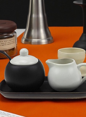 新中式风哑光黑白厨房软装饰品