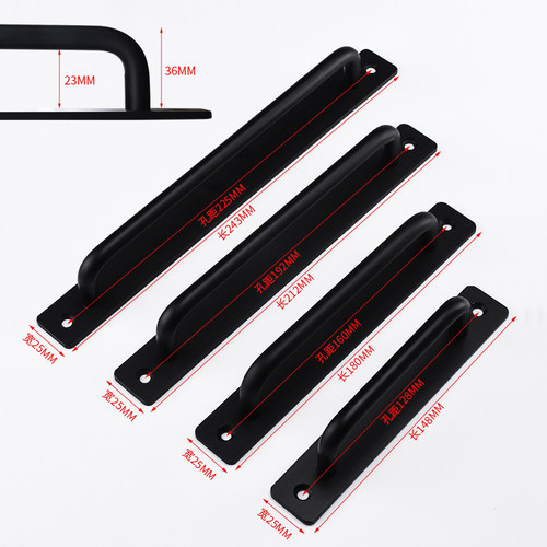 铝合金门把手手柄免打孔明装木门拉手移动门室内门窗阳台门小把手 - 图2