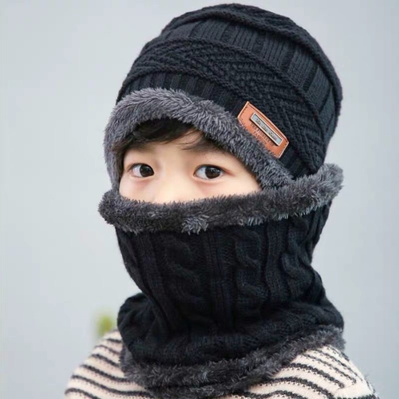 儿童帽子羊毛加绒宝宝秋冬护耳保暖帽子围巾两件套男女童围巾围脖,淘宝优惠券,粉丝福利购,淘宝优惠卷