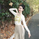 Modern dance spring and summer dance practice clothes tops classical dance professional body training elegant long-sleeved clothes for women's art exams