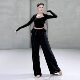 French Spring and Summer Dance Top Practice Clothes Back Shoulder Exposed Waist Modern Dance Slim Long Sleeve Female Chinese Dance Body Art Test