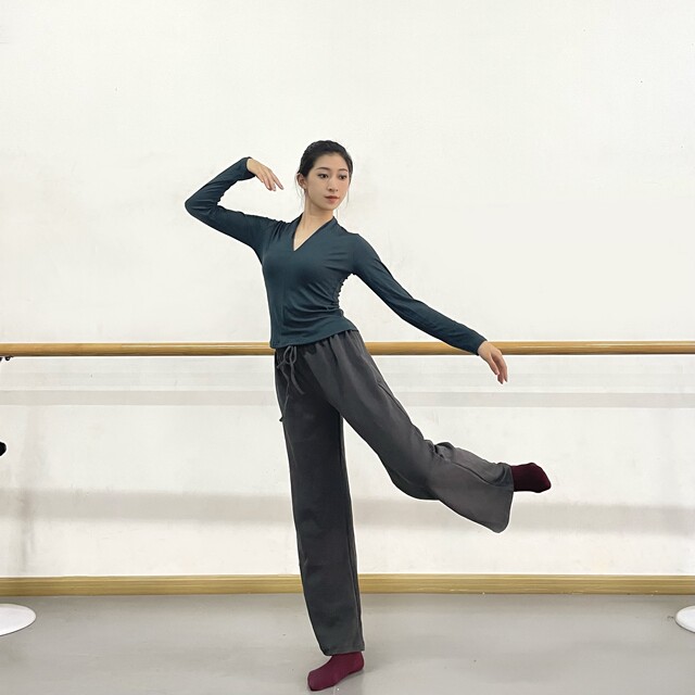 Dance wear spring and summer new modern dance practice pants straight-leg loose pure cotton leggings pants for men and women same style wide-leg trousers