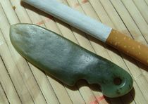 (with special features) (100 hitch) (pendant to play with all) Qinghai jade (Qingyu with a shade) --- jade knife