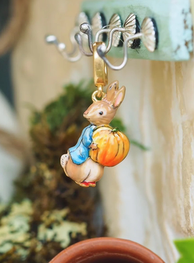 英国代购Fable England彼得兔联名系列南瓜胸针吊坠 手工绘制珐琅