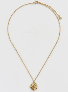 英国珐琅狐狸橡果项链可放照片