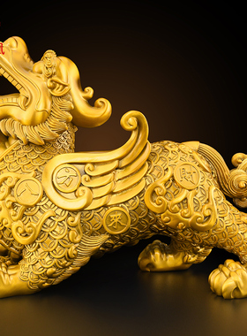 黄铜貔貅摆件公母一对招镇客厅办公室财金钱貔貅铜制皮丘装饰礼品