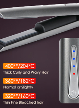 Travel Cordless Hair Straightener and Curler 2 in 1