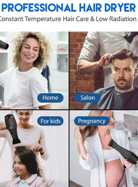 Professional Hair Dryer 2400W AC Motor Fast Drying Salon Ion