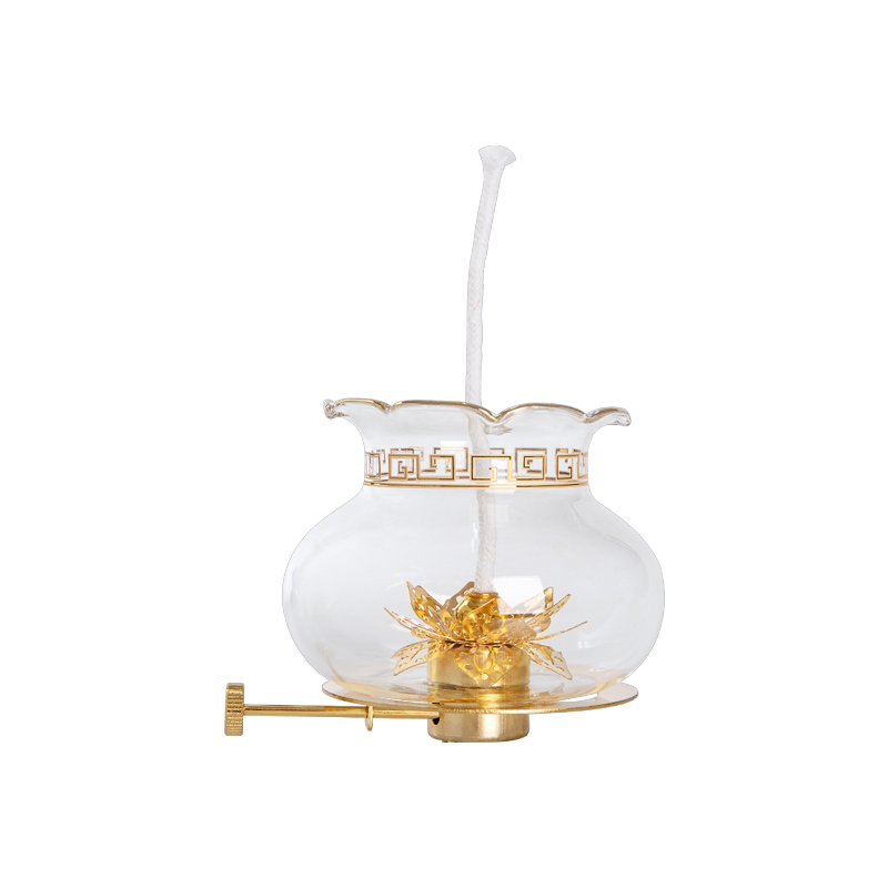 酥油灯玻璃灯罩配件防风油灯供佛灯底座观音防风罩酥油灯座长明灯 - 图3