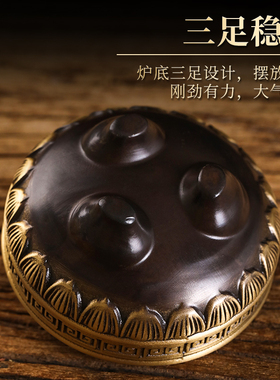 三足烟供炉烟供盘香炉西藏
