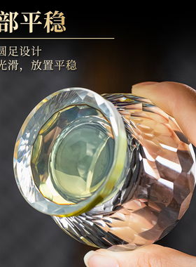 水晶供水杯配底座套装家用供奉