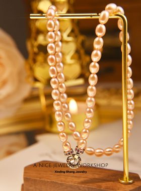 粉红色珍珠项链气质百搭2025新款