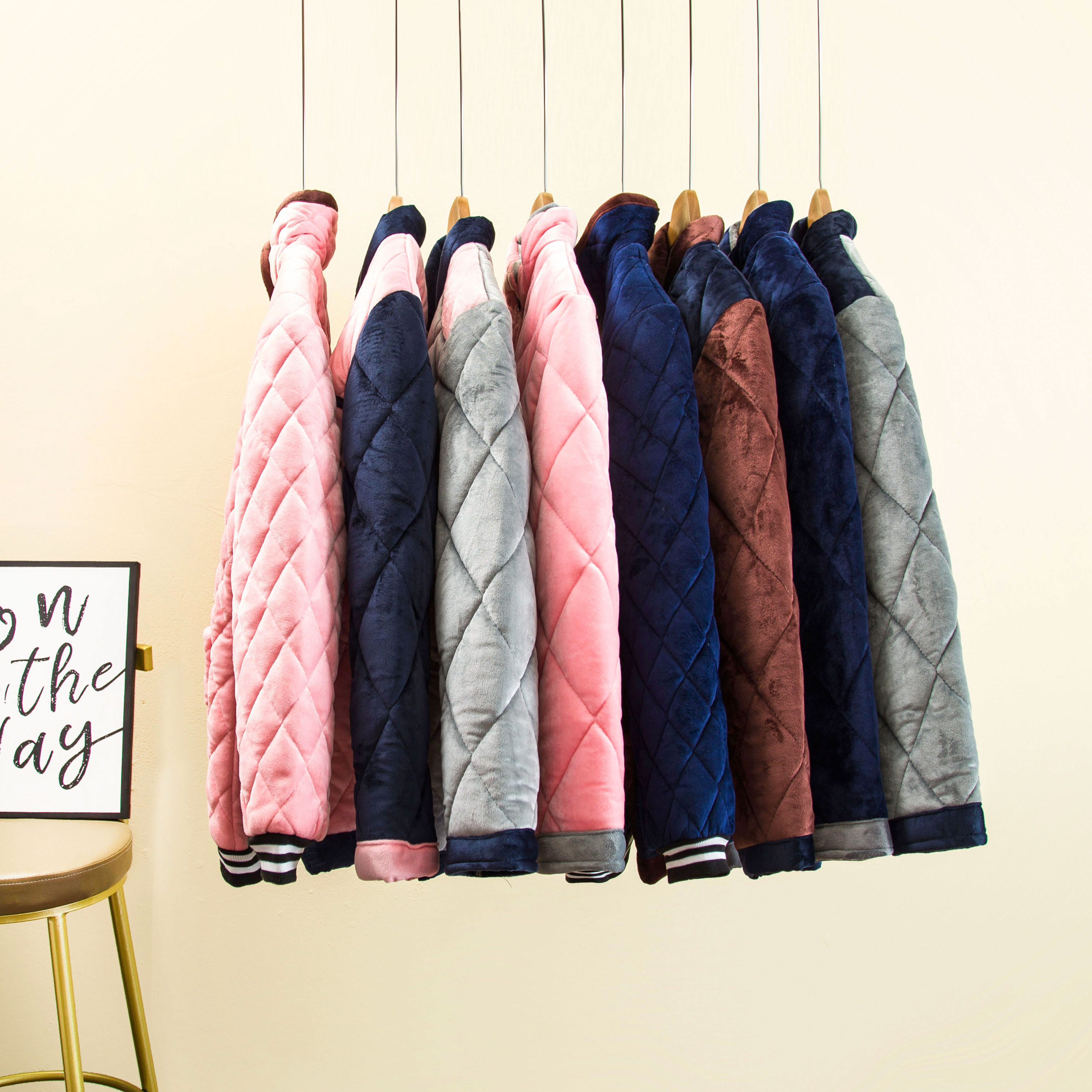 情侣睡衣女冬季珊瑚绒三层夹棉加厚男士棉袄秋冬款上衣单件家居服,淘宝优惠券,粉丝福利购,淘宝优惠卷