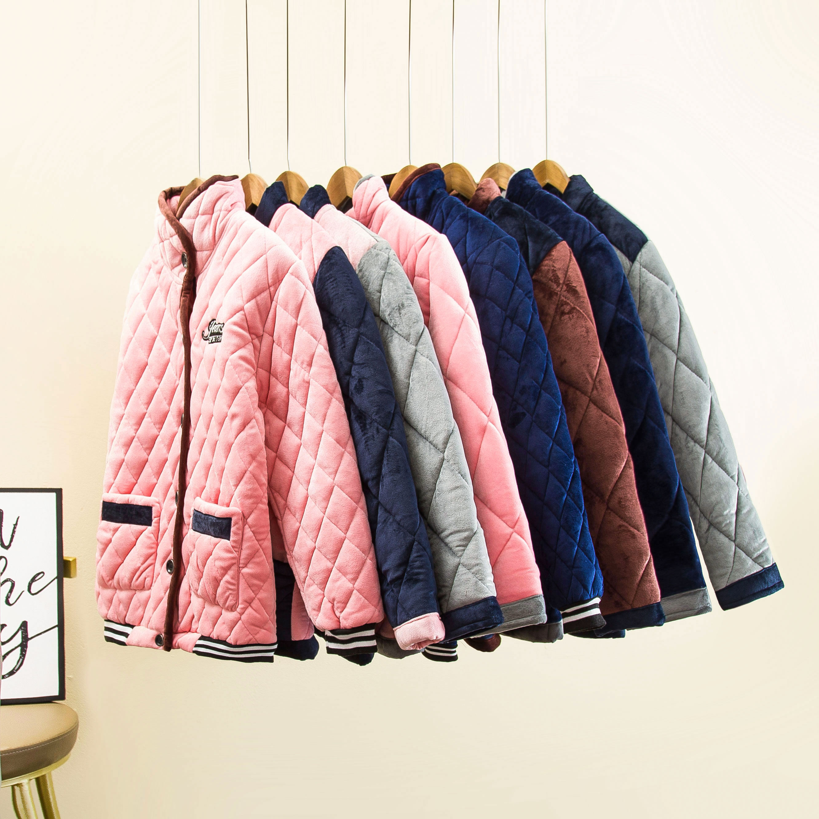 情侣睡衣女冬季珊瑚绒三层夹棉加厚男士棉袄秋冬款上衣单件家居服,淘宝优惠券,粉丝福利购,淘宝优惠卷