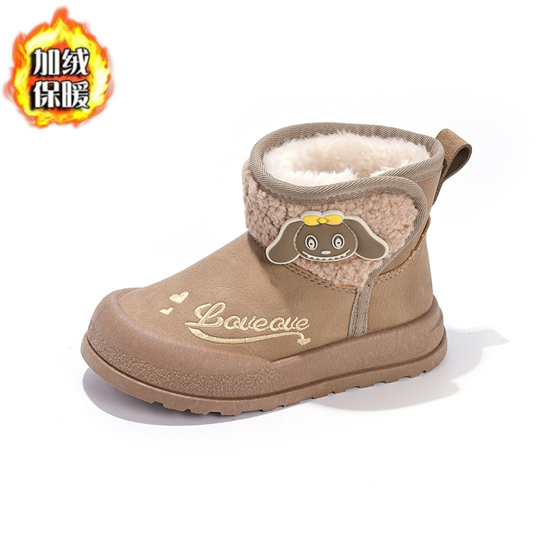 女童加绒加厚雪地靴2025冬季新款防滑软底防水棉靴小中大童短靴 - 图3