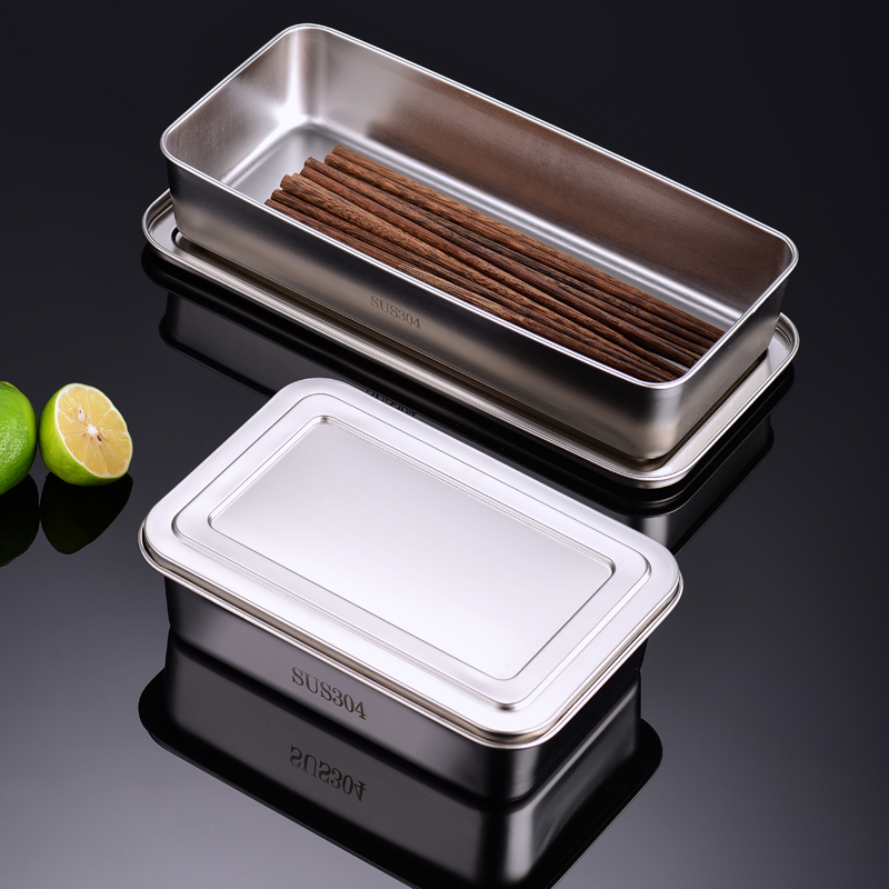 消毒柜筷子盒笼304不锈钢筷子篮家用沥水篓置物架平放餐具收纳盒 - 图1