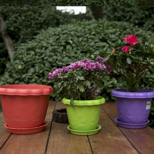 Новый пластиковый цветочный горшок Dr. Flower, тисненый цветочный горшок, круглый цветочный горшок, потос и цветочный горшок для орхидей-пауков с подносом