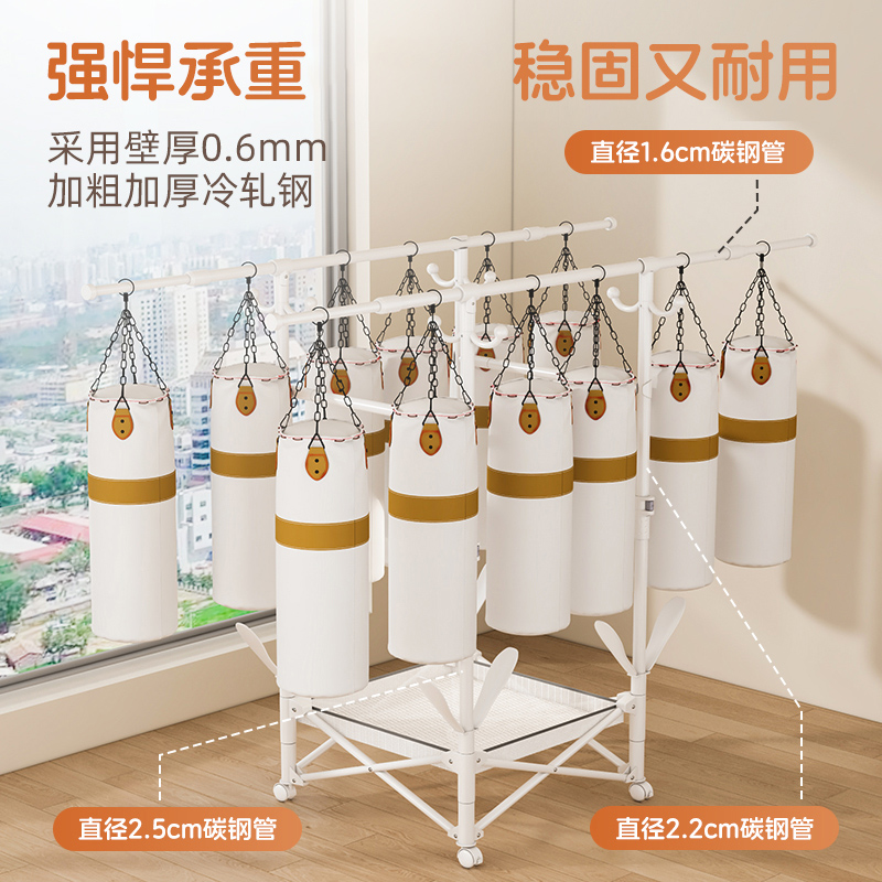 晾衣架室内阳台家用可折叠落地式挂衣架伸缩晾衣杆晒被子神器简易 - 图3