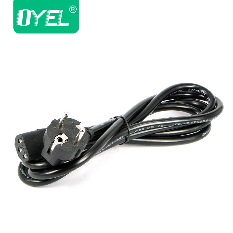 欧标电源线3芯1平方1.8米 三孔欧式插头线10A250V欧规插头品字尾 - 图1