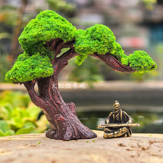 Brass mini ancient harp and guzheng figure ornaments