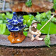 Fire Red Illusion Miniature Fishing Man Ornament