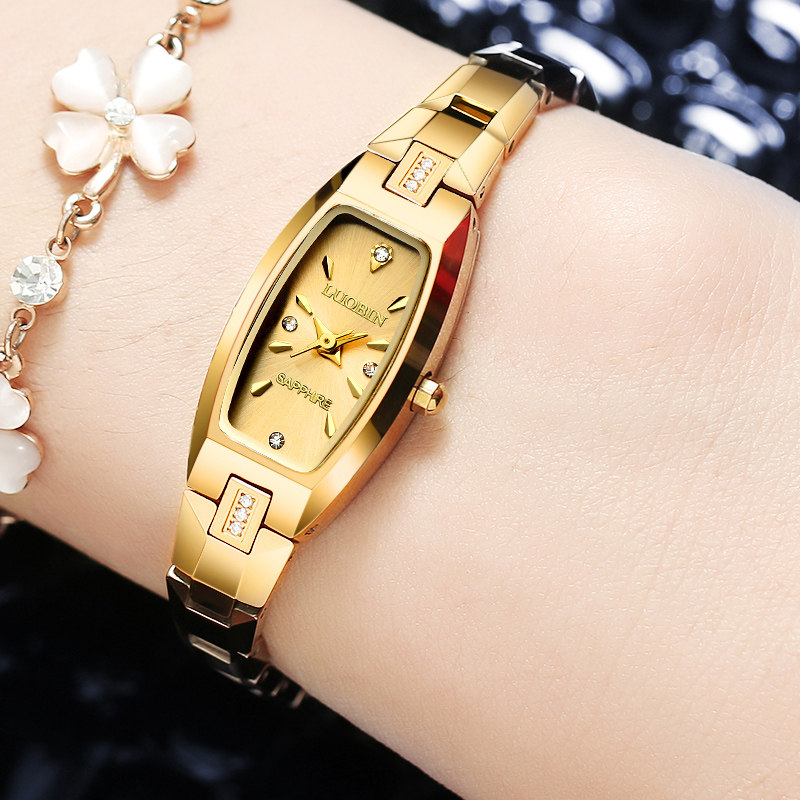 正品罗宾女士钨钢防水韩版时装表 luobin国产腕表