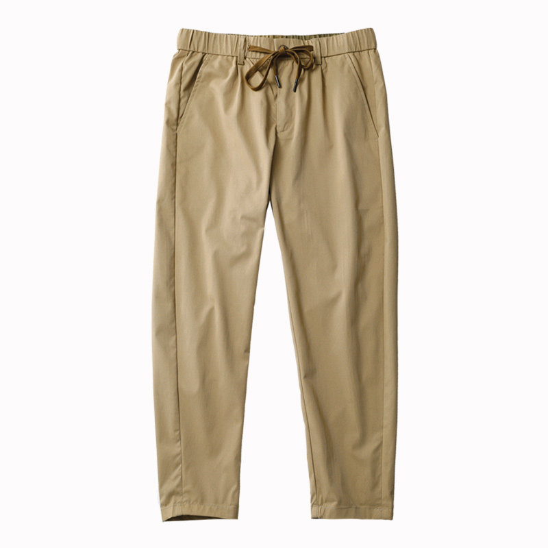 春秋季款卡其色休闲裤男直筒裤宽松抽绳潮流百搭哈伦裤子男九分裤,淘宝优惠券,粉丝福利购,淘宝优惠卷