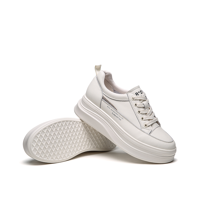 红蜻蜓女鞋官方旗舰店红蜻蜓小白鞋女 秋冬新款板鞋增高运动休闲鞋松糕厚底女单鞋3