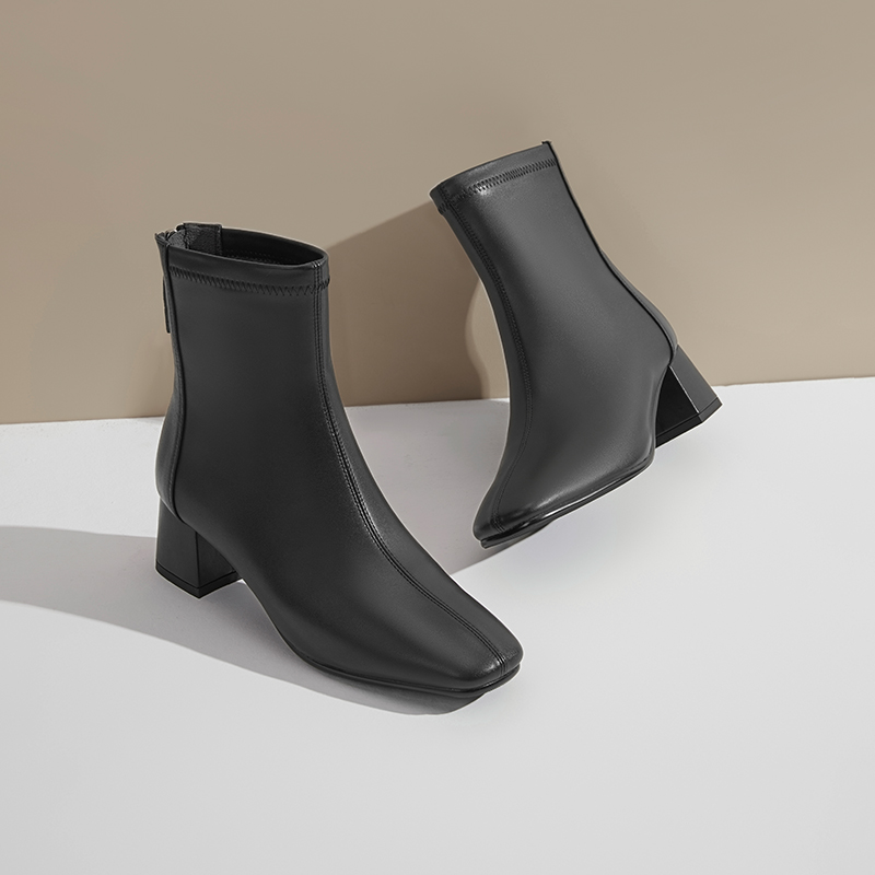 红蜻蜓女鞋官方旗舰店红蜻蜓时装靴女秋冬新时尚休闲百搭短靴瘦瘦靴短靴女WFC416811