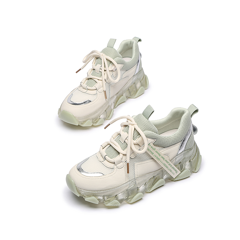 红蜻蜓女鞋官方旗舰店红蜻蜓夏季新款老爹鞋女ins潮果冻厚底增高运动鞋百搭休闲鞋3