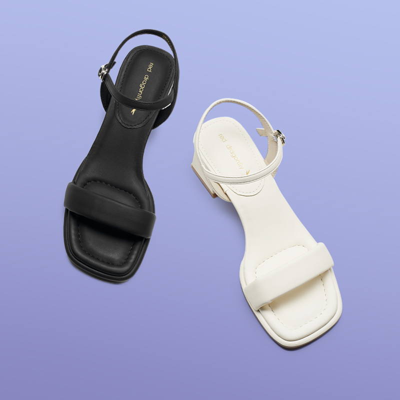 【红蜻蜓】2023夏季新款一字带法式气质凉鞋