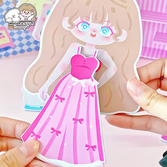 Inamazy magnetic clothing store little girl dress up accessories DIY dress up magnetic stickers free cutting toys