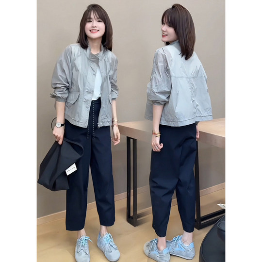 韩系高品质立领时尚防晒外套女薄夏季休闲百搭小个子冲锋衣上衣潮