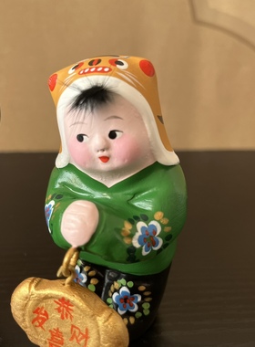 泥人张彩塑 恭喜发财 桌面摆件 小工艺品