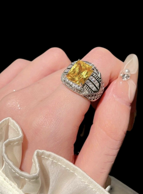 音符露珠彩虹宝石蝴蝶项链 古董感 镀18K金 金丝雀碧玺色锆石耳环