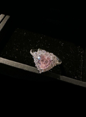 甜心水蜜桃粉爱心宝石手链 星河璀璨镀18K金 糖果粉爱心锆石项链