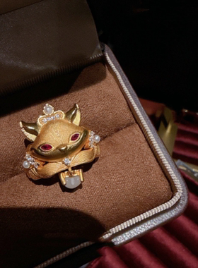 古法花丝螺钿福满鸢尾花戒指 新中式 玫瑰花窗繁花锆石戒指百搭